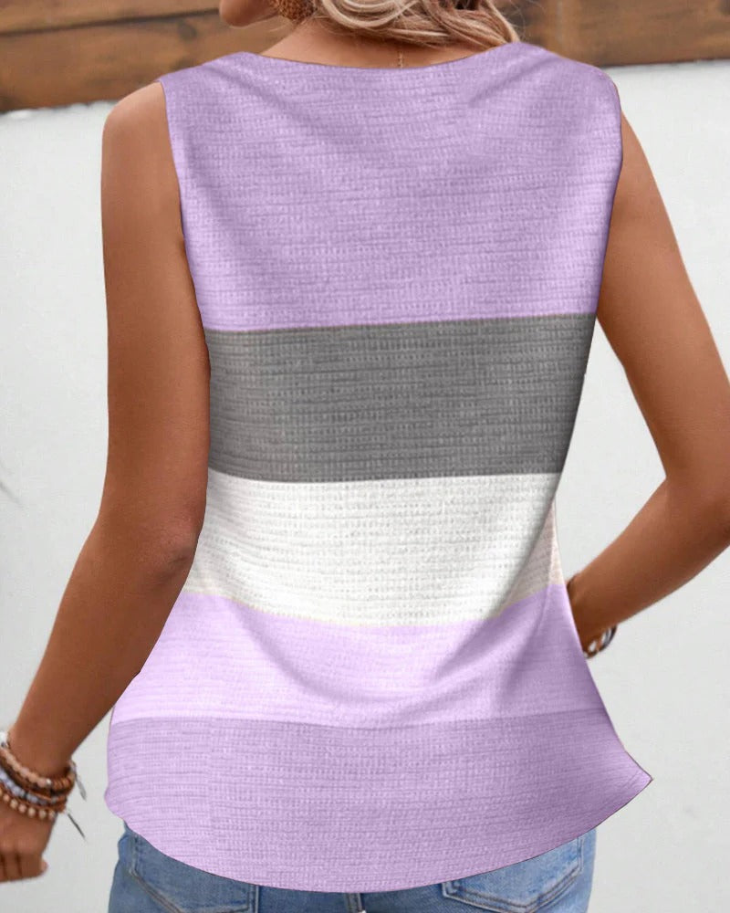 Lotta™ - Stripete tank med knapper