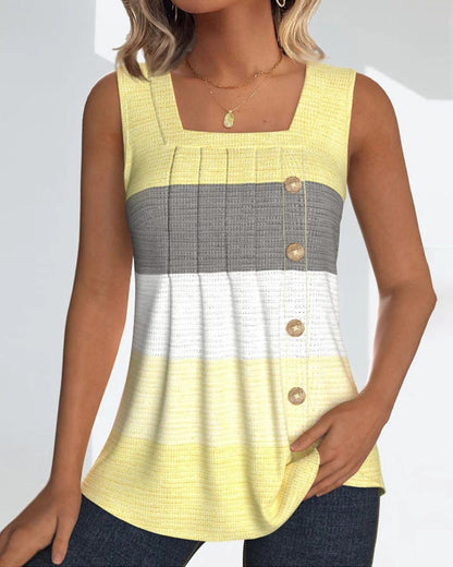 Lotta™ - Stripete tank med knapper