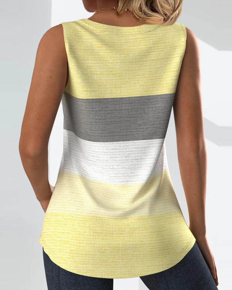 Lotta™ - Stripete tank med knapper