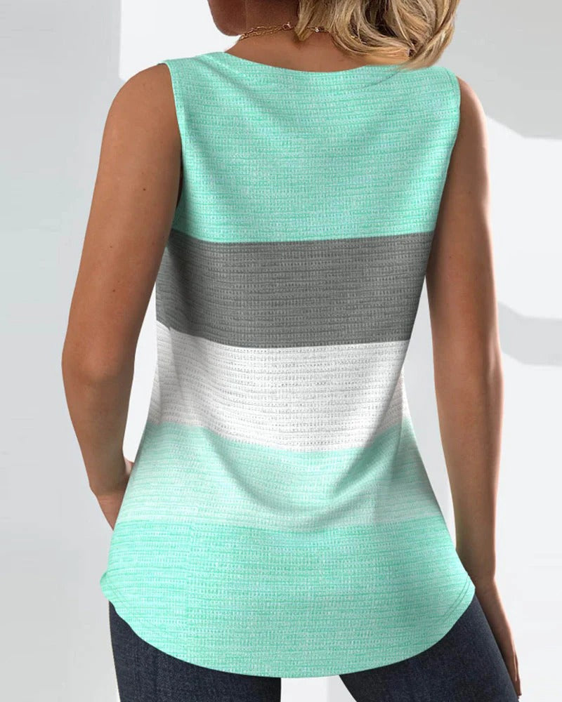 Lotta™ - Stripete tank med knapper
