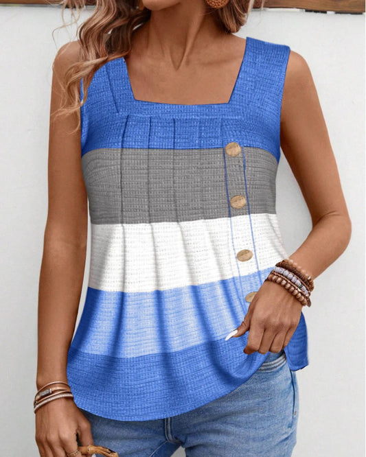 Lotta™ - Stripete tank med knapper