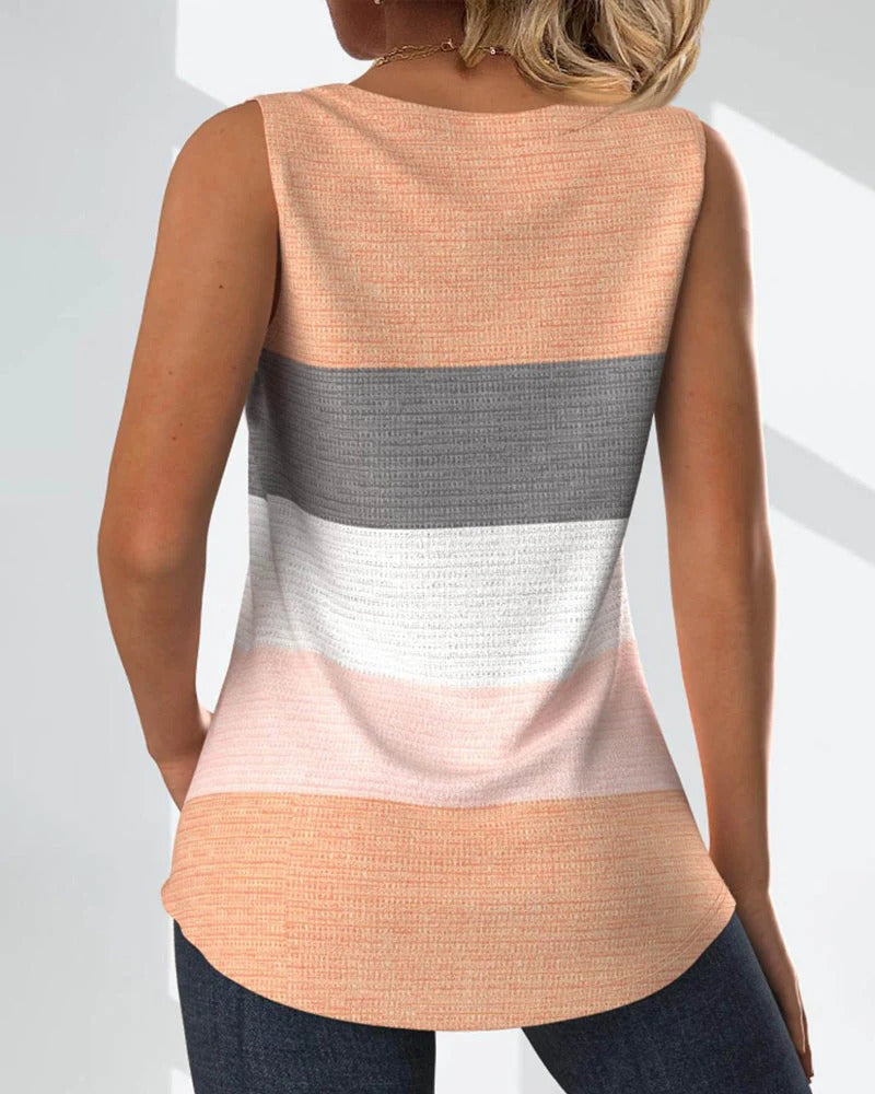 Lotta™ - Stripete tank med knapper