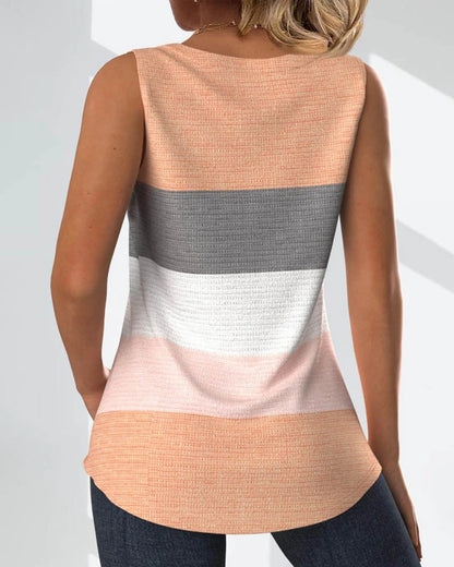 Lotta™ - Stripete tank med knapper