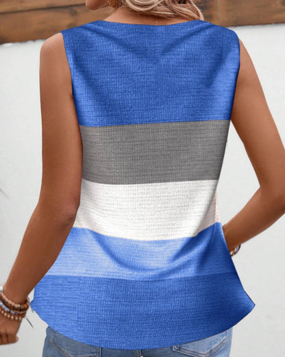 Lotta™ - Stripete tank med knapper