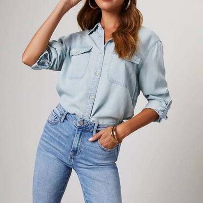 Zandra™ - Topp i pustende denim