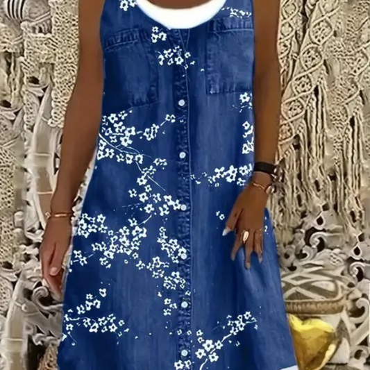 Violetta™ - Kjole med denimtrykk