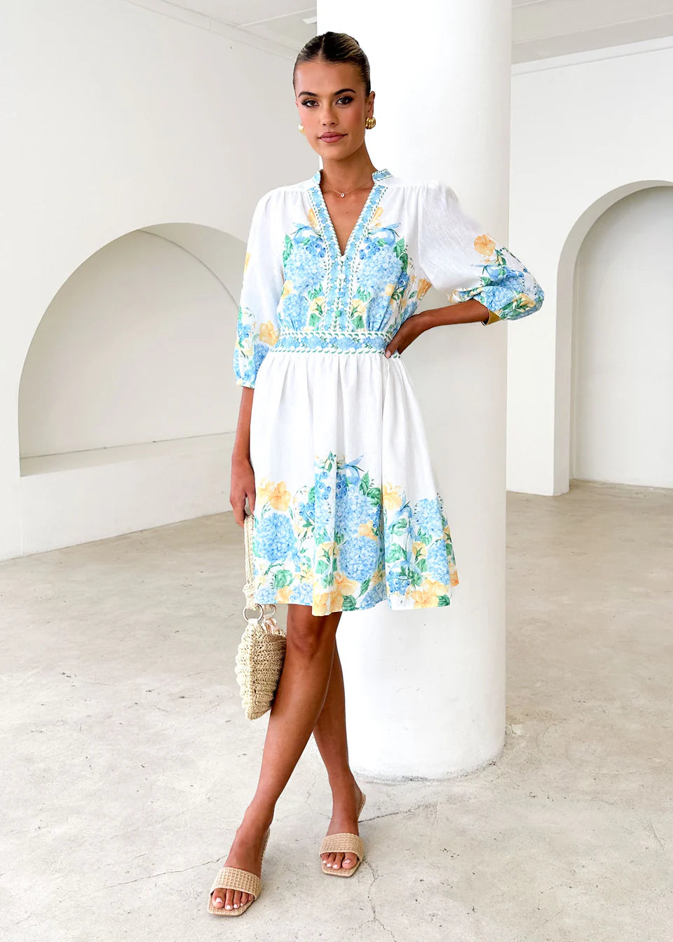 Clara™ - Blomstret sommerminikjole