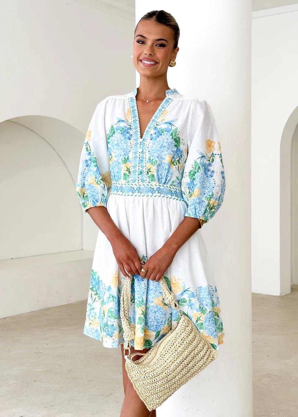 Clara™ - Blomstret sommerminikjole
