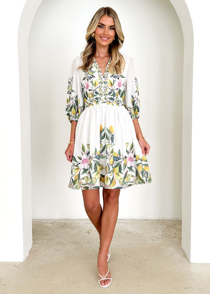 Clara™ - Blomstret sommerminikjole