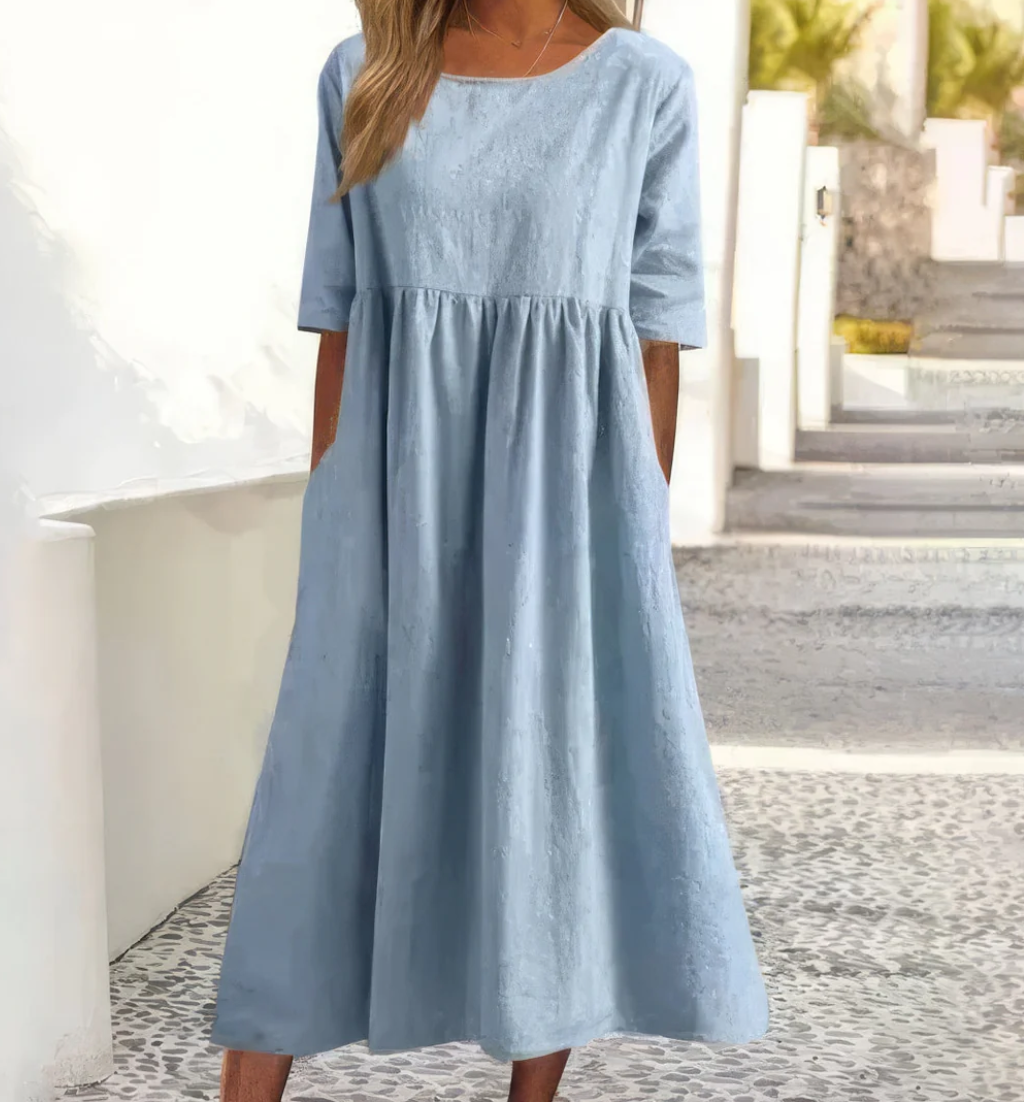 Annie™ – Hverdagskjole med Rund Hals for Kvinner