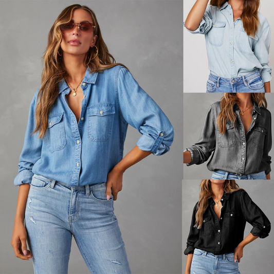 Zandra™ - Topp i pustende denim